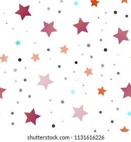 Dark Multicolor, Rainbow vector seamless texture with beautiful stars. Modern geometrical abstract illustration with stars. The pattern can be used for new year ad, booklets.