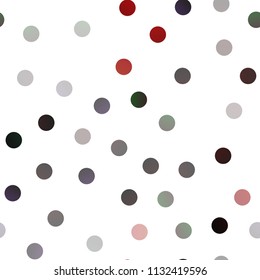 Dark Multicolor, Rainbow vector seamless layout with circle shapes. Abstract illustration with colored bubbles in nature style. The pattern can be used for beautiful websites.