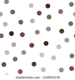 Dark Multicolor, Rainbow vector seamless background with bubbles. Abstract illustration with colored bubbles in nature style. Pattern can be used as texture of water, rain drops.