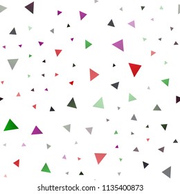 Dark Multicolor, Rainbow vector seamless backdrop with lines, triangles. Triangles on abstract background with colorful gradient. Smart design for your business advert.