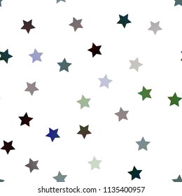 Dark Multicolor, Rainbow vector seamless pattern with christmas stars. Blurred decorative design in simple style with stars. Smart design for your business advert.