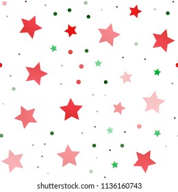 Dark Multicolor, Rainbow vector seamless pattern with christmas stars. Shining colored illustration with stars. The pattern can be used for websites.