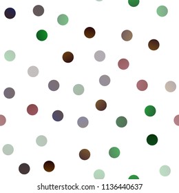 Dark Multicolor, Rainbow vector seamless layout with circle shapes. Modern abstract illustration with colorful water drops. Pattern can be used as texture of water, rain drops.