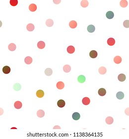 Dark Multicolor, Rainbow vector seamless layout with circle shapes. Beautiful colored illustration with blurred circles in nature style. Pattern can be used as texture of water, rain drops.