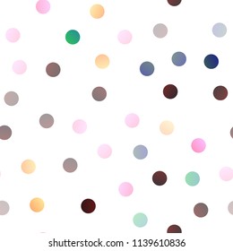 Dark Multicolor, Rainbow vector seamless cover with spots. Modern abstract illustration with colorful water drops. Pattern can be used as texture of water, rain drops.