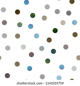 Dark Multicolor, Rainbow vector seamless background with bubbles. Modern abstract illustration with colorful water drops. The pattern can be used for ads, leaflets of liquid.