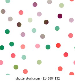 Dark Multicolor, Rainbow vector seamless texture with disks. Illustration with set of shining colorful abstract circles. Beautiful design for your business natural advert.