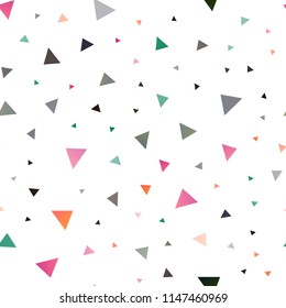 Dark Multicolor, Rainbow vector seamless layout with lines, triangles. Illustration with set of colorful triangles. Pattern for commercials.