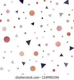 Dark Multicolor, Rainbow vector seamless pattern in polygonal style with circles. Beautiful illustration with circles, triangles in nature style. Pattern for design of fabric, wallpapers.