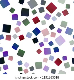 Dark Multicolor, Rainbow vector seamless template with crystals, rectangles. Abstract gradient illustration with rectangles. Pattern can be used for websites.