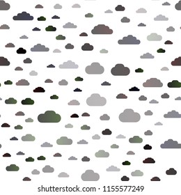 Dark Multicolor, Rainbow vector seamless texture with cloudy sky. Modern illustration with colorful gradient clouds. Template for business cards, websites.