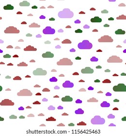 Dark Multicolor, Rainbow vector seamless cover with clouds. Colorful illustration with abstract clouds. Template for business cards, websites.