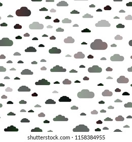 Dark Multicolor, Rainbow vector seamless template with sky, clouds. Illustration with abstract gradient clouds. Trendy design for wallpaper, fabric makers.