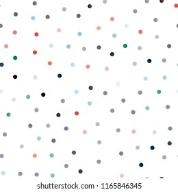 Dark Multicolor, Rainbow vector seamless layout with circle shapes. Glitter abstract illustration with blurred drops of rain. Beautiful design for your business natural advert.