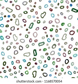 Dark Multicolor, Rainbow vector seamless backdrop with dots, spots. Modern abstract illustration with colorful water drops. Pattern for design of window blinds, curtains.