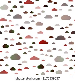 Dark Multicolor, Rainbow vector seamless texture with cloudy sky. Beautiful illustration with colorful sky, clouds. Pattern for trendy fabric, wallpapers.