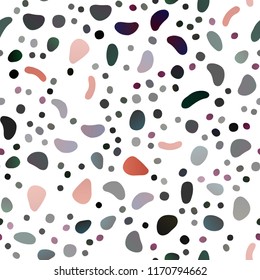 Dark Multicolor, Rainbow vector seamless pattern with spheres. Glitter abstract illustration with blurred drops of rain. Pattern for design of window blinds, curtains.