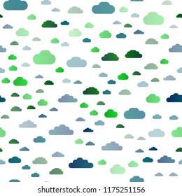 Dark Multicolor, Rainbow vector seamless cover with clouds. Illustration with abstract gradient clouds. Design for textile, fabric, wallpapers.