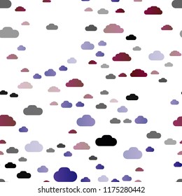 Dark Multicolor, Rainbow vector seamless texture with cloudy sky. Colorful illustration consisted of abstract clouds. Pattern for design of fabric, wallpapers.