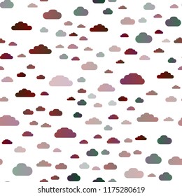 Dark Multicolor, Rainbow vector seamless pattern with clouds. Modern illustration with colorful gradient clouds. Pattern for trendy fabric, wallpapers.