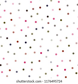 Dark Multicolor, Rainbow vector seamless layout with circle shapes. Blurred bubbles on abstract background with colorful gradient. Beautiful design for your business natural advert.