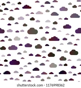 Dark Multicolor, Rainbow vector seamless cover with clouds. Beautiful illustration with colorful sky, clouds. Pattern for design of window blinds, curtains.