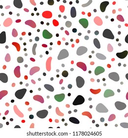 Dark Multicolor, Rainbow vector seamless texture with disks. Illustration with set of shining colorful abstract circles. Design for textile, fabric, wallpapers.