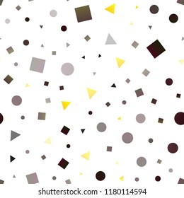 Dark Multicolor, Rainbow vector seamless pattern in polygonal style with circles. Circles, lines, rhombus with colorful gradient. Trendy design for wallpaper, fabric makers.