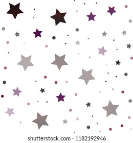 Dark Multicolor, Rainbow vector seamless template with sky stars. Shining colored illustration with stars. The pattern can be used for websites.