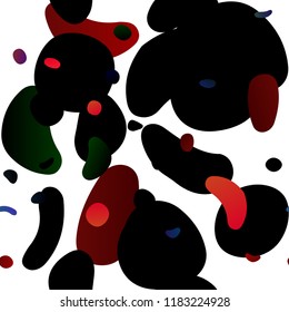 Dark Multicolor, Rainbow vector seamless texture with disks. Glitter abstract illustration with blurred drops of rain. Pattern for design of window blinds, curtains.