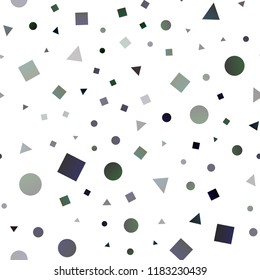 Dark Multicolor, Rainbow vector seamless template with crystals, circles, squares. Circles, lines, rhombus with colorful gradient. Pattern for design of window blinds, curtains.
