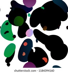 Dark Multicolor, Rainbow vector seamless pattern with spheres. Modern abstract illustration with colorful water drops. Pattern for design of fabric, wallpapers.