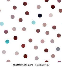 Dark Multicolor, Rainbow vector seamless template with circles. Beautiful colored illustration with blurred circles in nature style. Beautiful design for your business natural advert.