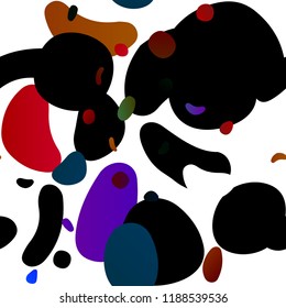 Dark Multicolor, Rainbow vector seamless backdrop with dots, spots. Colorful illustration with blurred circles in nature style. Design for textile, fabric, wallpapers.