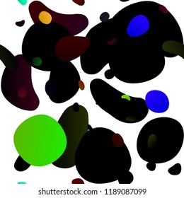 Dark Multicolor, Rainbow vector seamless texture with disks. Colorful illustration with blurred circles in nature style. Pattern for trendy fabric, wallpapers.