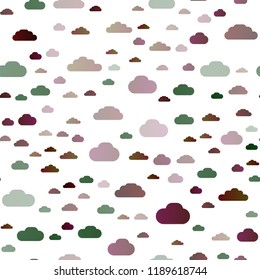 Dark Multicolor, Rainbow vector seamless layout with cloudscape. Illustration with abstract gradient clouds. Pattern for trendy fabric, wallpapers.