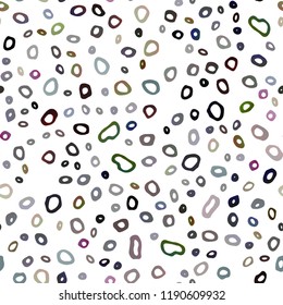 Dark Multicolor, Rainbow vector seamless backdrop with dots, spots. Blurred bubbles on abstract backdrop with colorful gradient. Pattern for design of fabric, wallpapers.