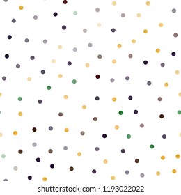 Dark Multicolor, Rainbow vector seamless background with dots. Blurred decorative design in abstract style with bubbles. The pattern can be used for beautiful websites.