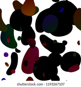 Dark Multicolor, Rainbow vector seamless backdrop with dots, spots. Blurred bubbles on abstract backdrop with colorful gradient. Pattern for trendy fabric, wallpapers.