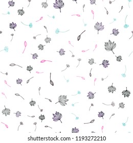 Dark Multicolor, Rainbow vector seamless hand painted backdrop. Shining colored illustration with leaves in doodle style. New template for your business design.