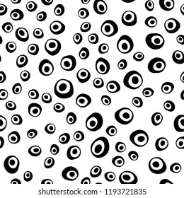 Dark Multicolor, Rainbow vector seamless backdrop with dots, spots. Glitter abstract illustration with blurred drops of rain. Trendy design for wallpaper, fabric makers.