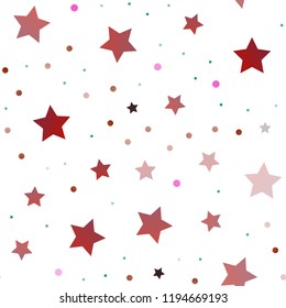 Dark Multicolor, Rainbow vector seamless texture with beautiful stars. Decorative shining illustration with stars on abstract template. The pattern can be used for new year ad, booklets.