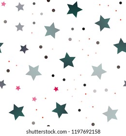Dark Multicolor, Rainbow vector seamless pattern with christmas stars. Glitter abstract illustration with colored stars. Best design for your ad, poster, banner.