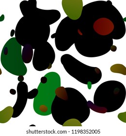 Dark Multicolor, Rainbow vector seamless backdrop with dots, spots. Modern abstract illustration with colorful water drops. Design for textile, fabric, wallpapers.
