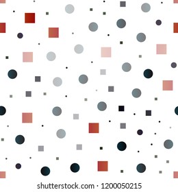 Dark Multicolor, Rainbow vector seamless cover with circles, cubes. Decorative design in abstract style with circles, rectangles. Design for textile, fabric, wallpapers.