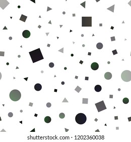 Dark Multicolor, Rainbow vector seamless backdrop with lines, circles, rhombus. Abstract gradient illustration with circles, triangles, cubes. Pattern for design of fabric, wallpapers.