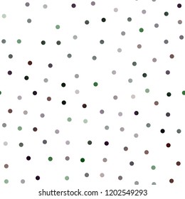 Dark Multicolor, Rainbow vector seamless background with dots. Glitter abstract illustration with blurred drops of rain. The pattern can be used for aqua ad, booklets.