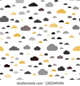 Dark Multicolor, Rainbow vector seamless pattern with clouds. Illustration with abstract gradient clouds. Template for business cards, websites.