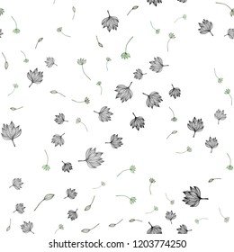 Dark Multicolor, Rainbow vector seamless hand painted backdrop. Glitter abstract illustration with doodles and leaves. Pattern for brand book.