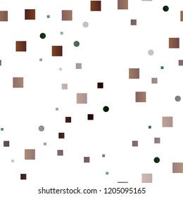 Dark Multicolor, Rainbow vector seamless pattern with spheres, squares. Decorative design in abstract style with circles, rectangles. Pattern for design of window blinds, curtains.